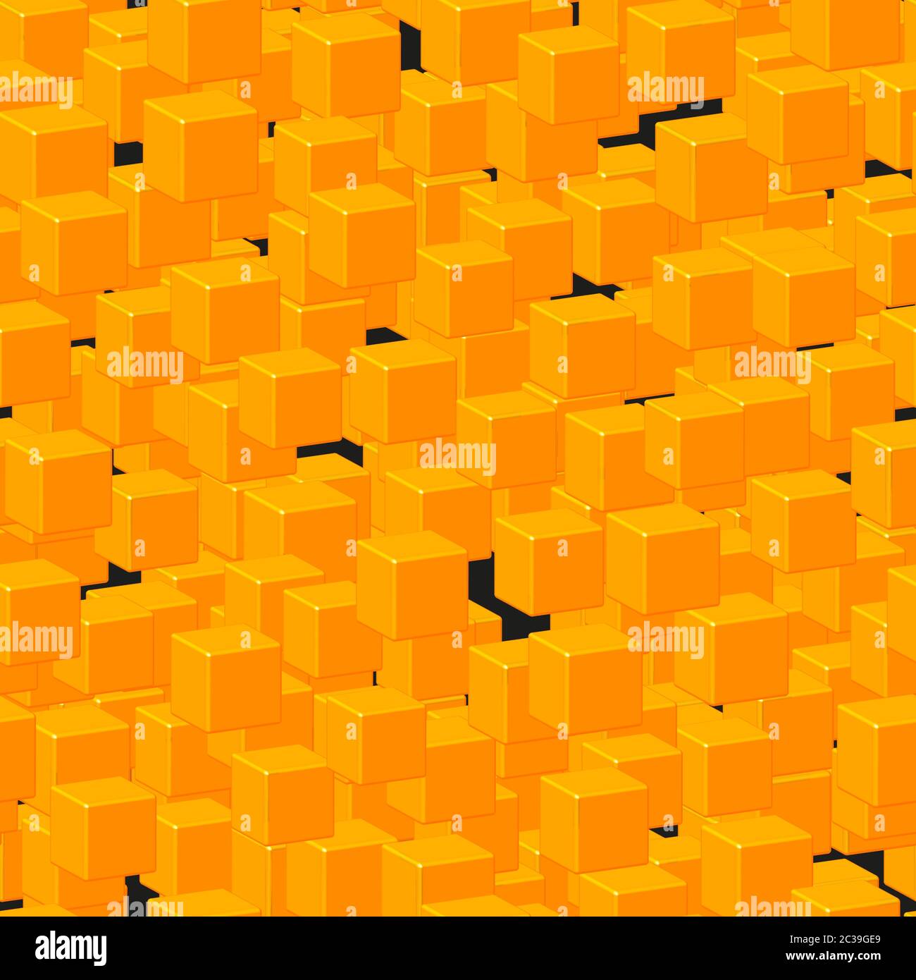 Gold Cubes Seamless Pattern on Black Stock Vector