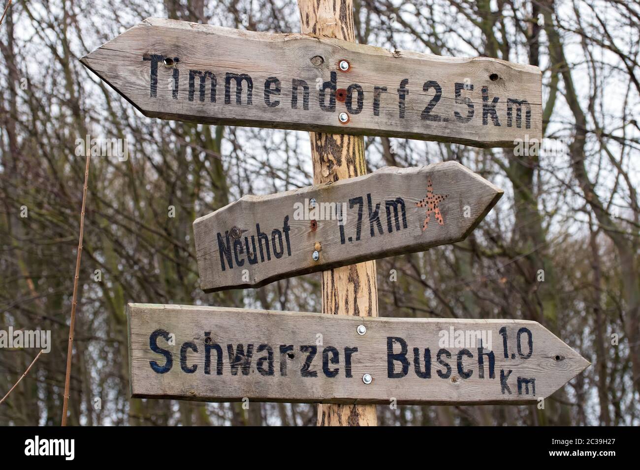 Signs on the Poel Island Stock Photo