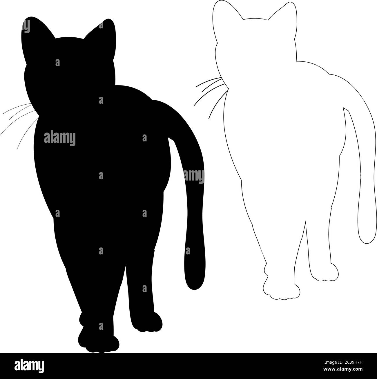 silhouette cat, outline Stock Vector Image &amp; Art - Alamy