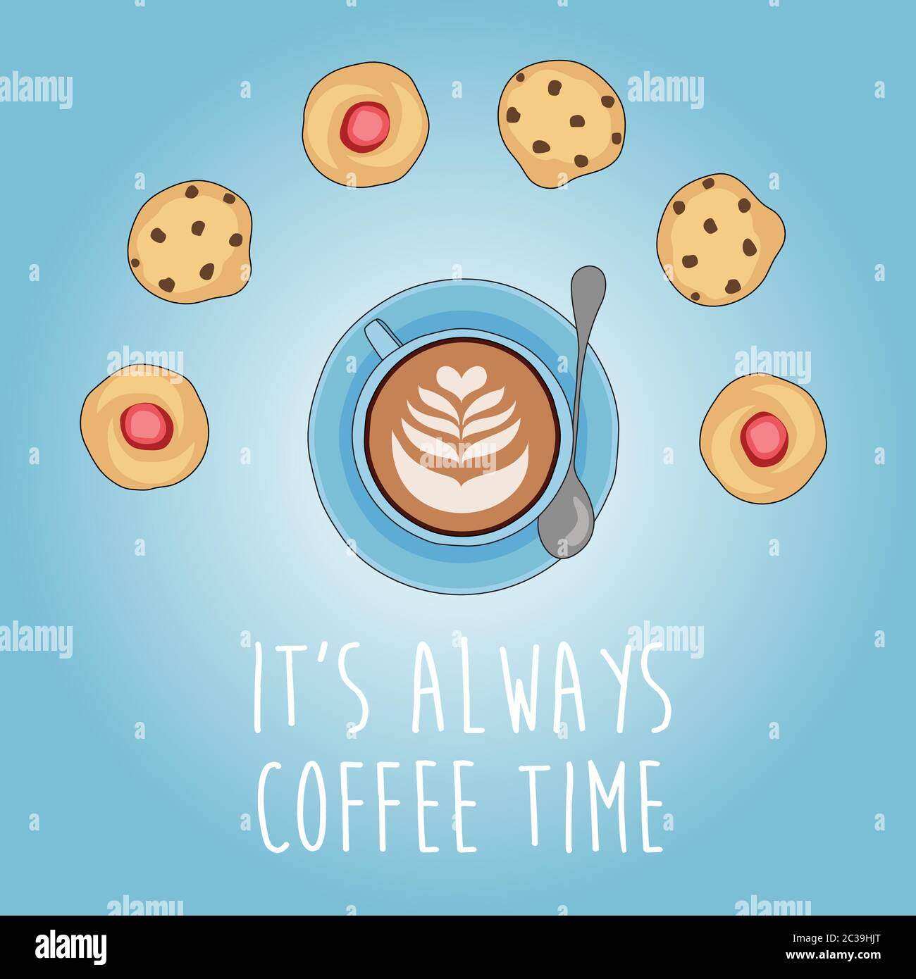 It's always coffee time, hand drawn vector illustration Stock Vector