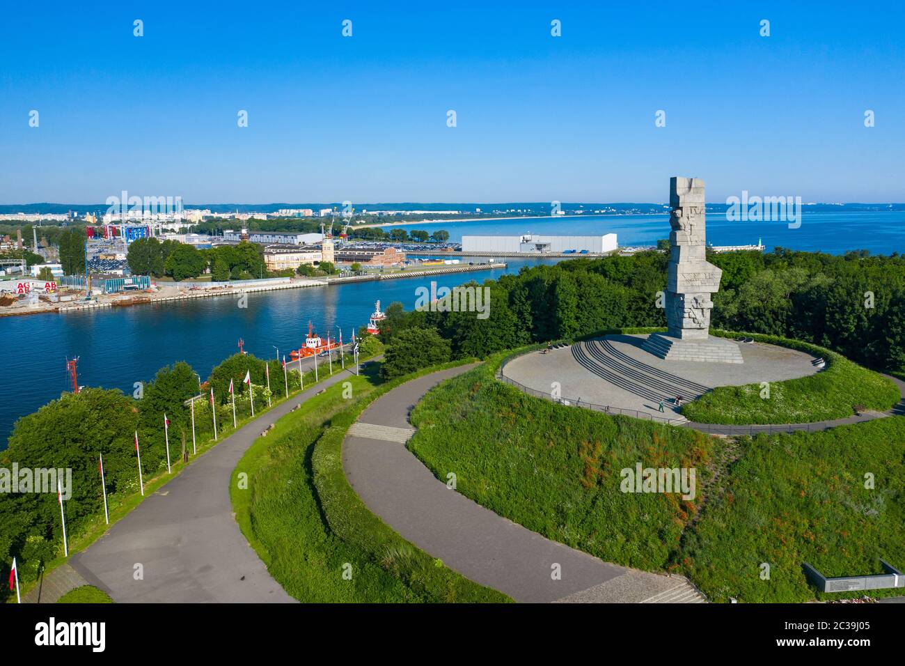 westerplatte GDANSK, POLAND - JUNE 17, 2020: Aerial view of Westerplatte Monument in  memory of the Polish defenders. The Battle of Westerplatte was one of the  firs Stock Photo - Alamy