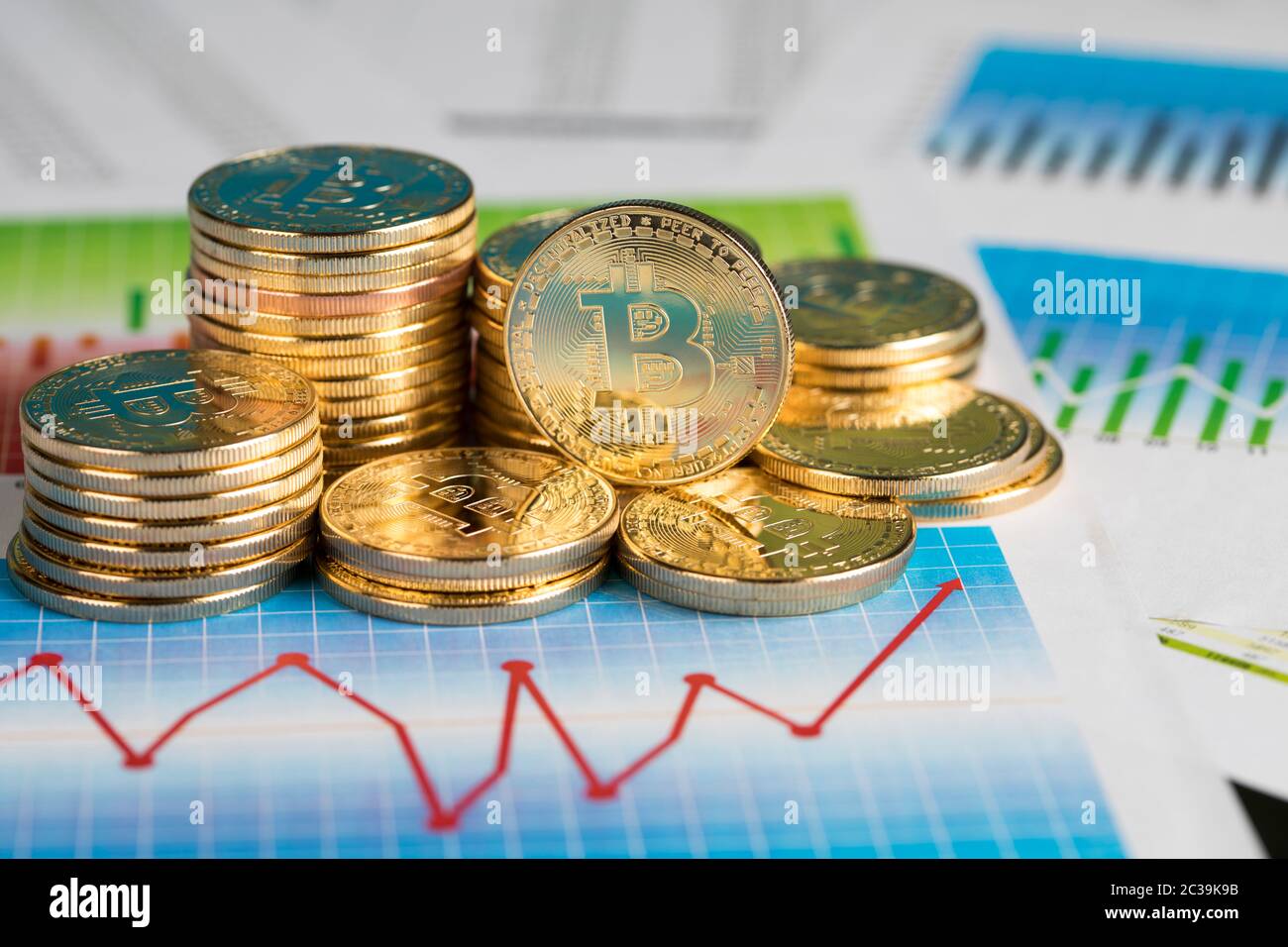 Virtual Currencies Bitcoin Example Bitcoins and new virtual money concept, financial chart Stock Photo - Alamy