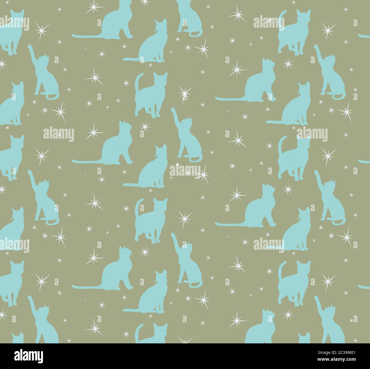 vector, seamless pattern with a pattern of cats Stock Vector Image ...