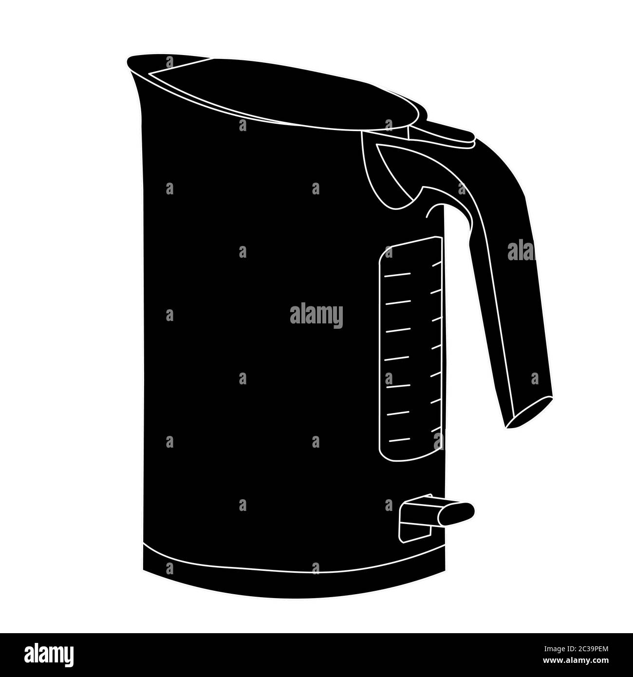 vector on white background black silhouette electric kettle icon Stock Vector