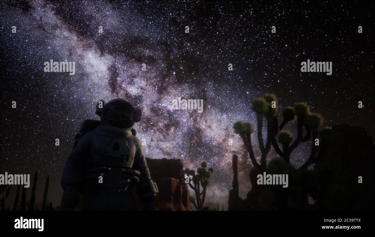 Astronaut and Star Milky Way Formation in Death Valley Stock Photo - Alamy