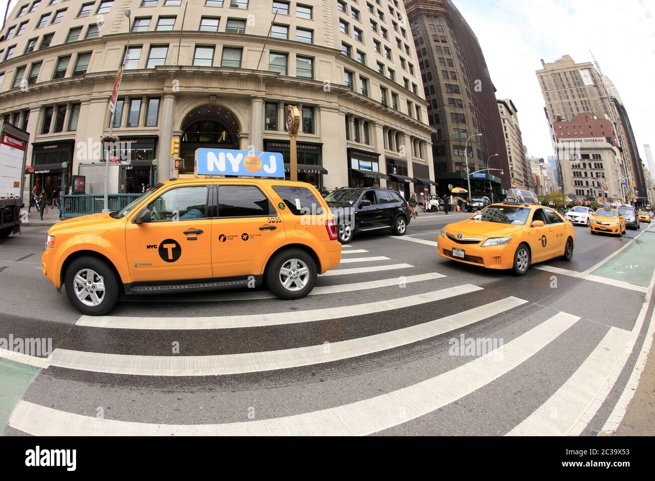 Traffic jam on the street in New York City. Manhattan, New York City