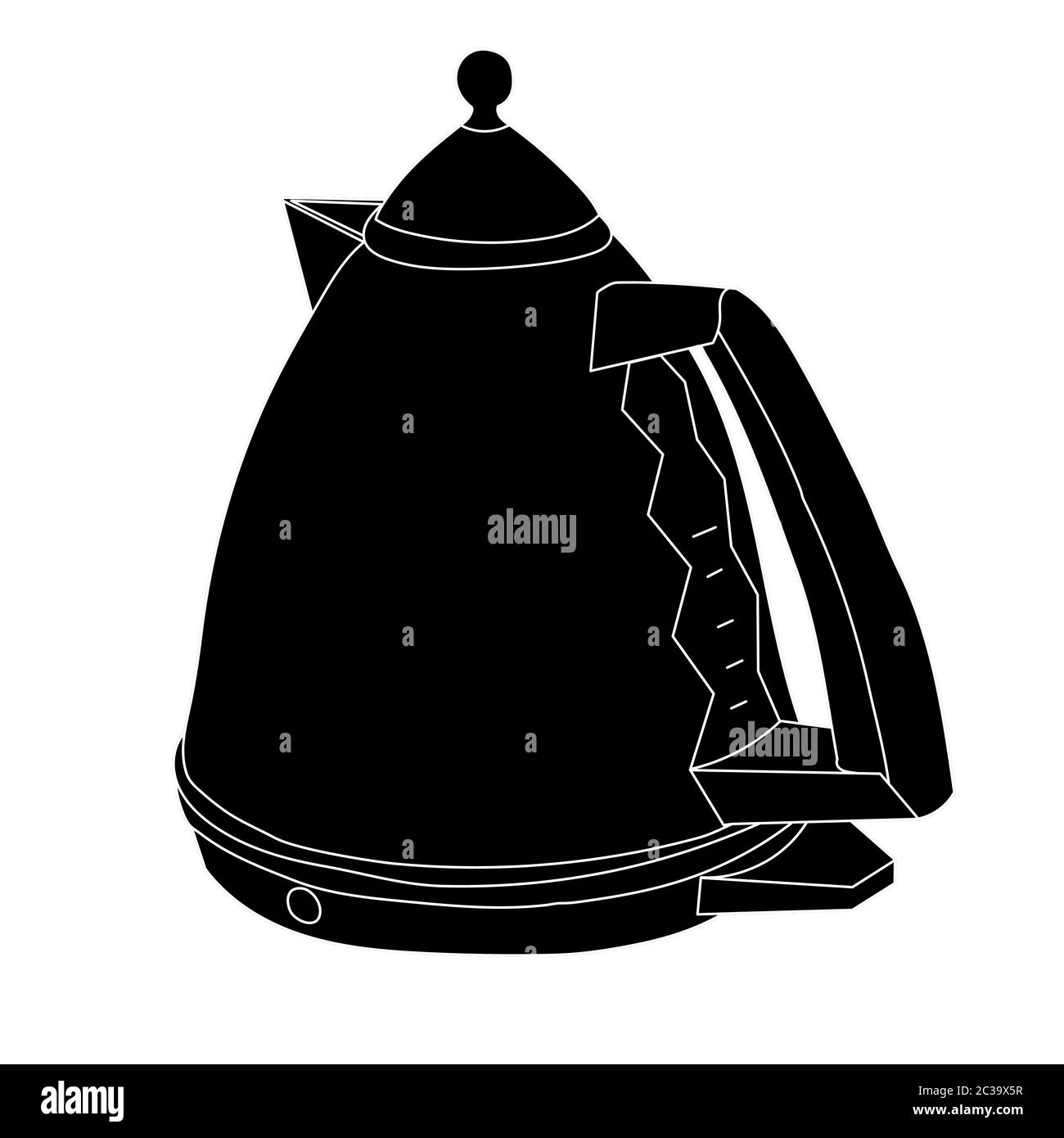 vector on white background black silhouette electric kettle icon Stock Vector