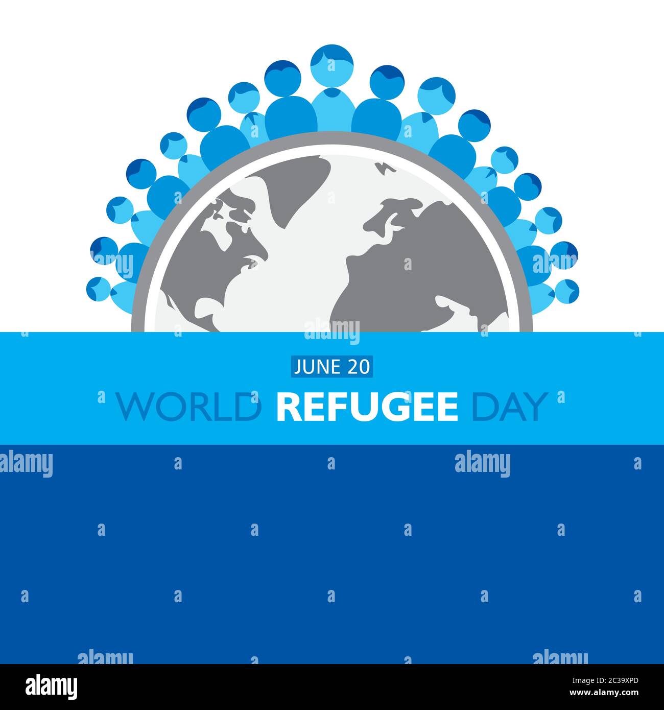 vector illustration of world refugee day concept poster design Stock