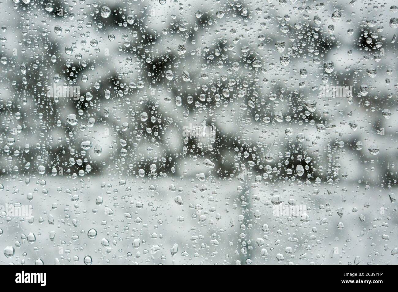 Waterdrops on Frozen Window Stock Photo