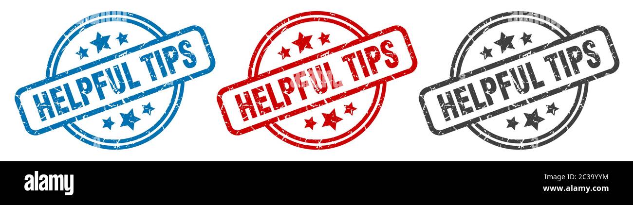 helpful tips stamp. helpful tips round isolated sign. helpful tips label set Stock Vector