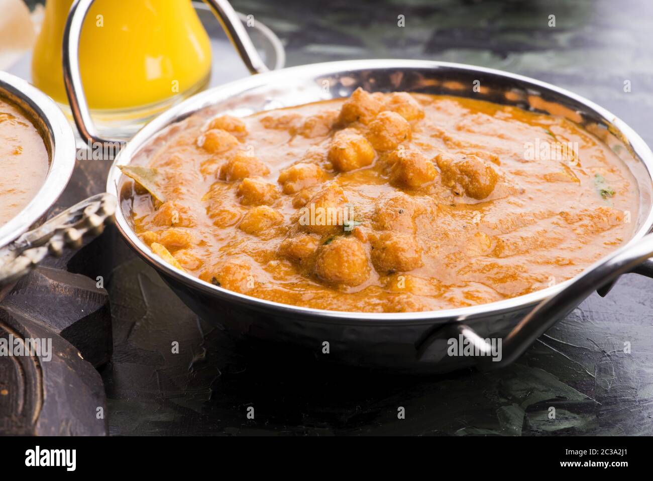 Chana Masala Traditional Indian dish with chickpeas and curry Stock