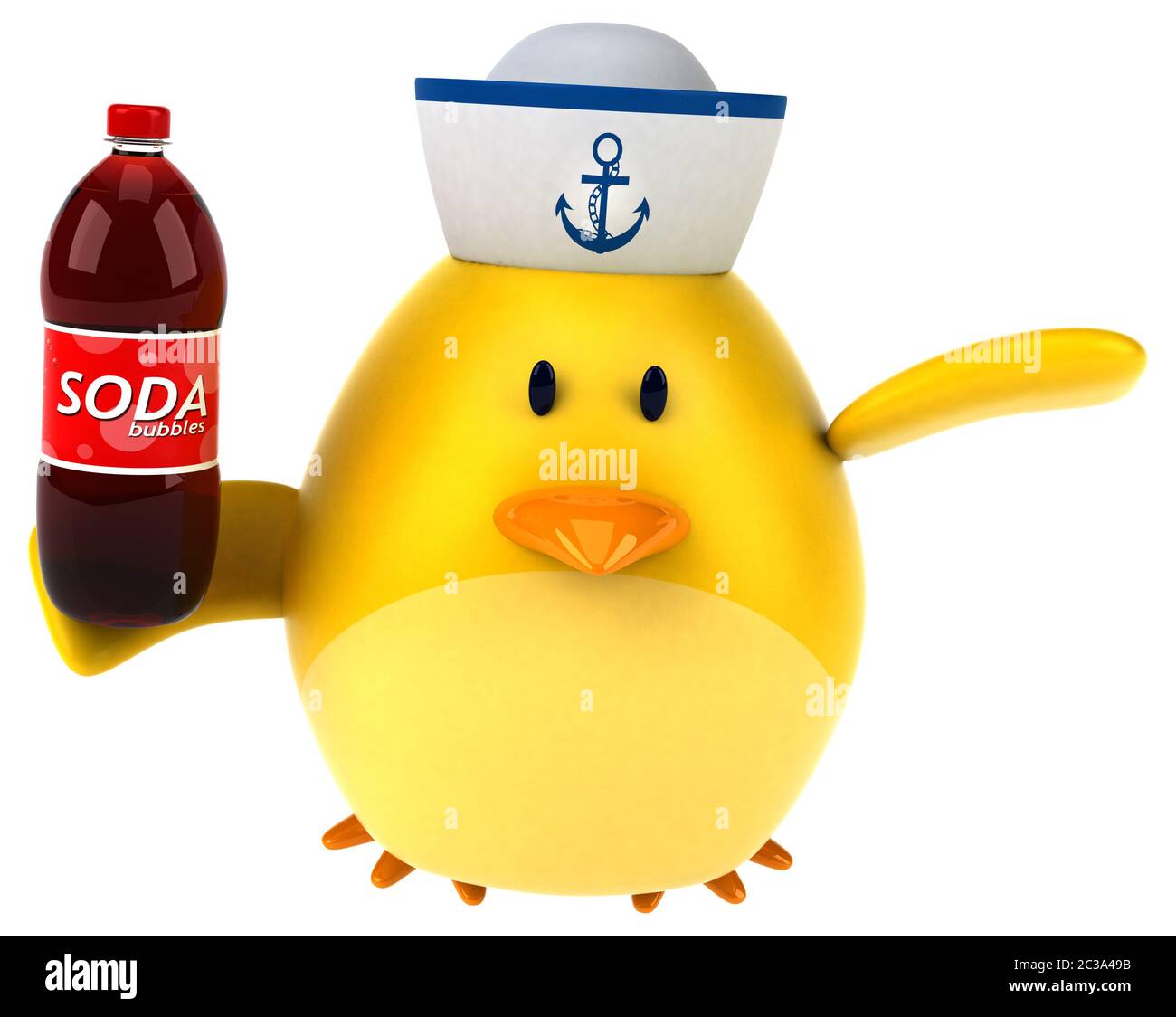Yellow bird - 3D Illustration Stock Photo