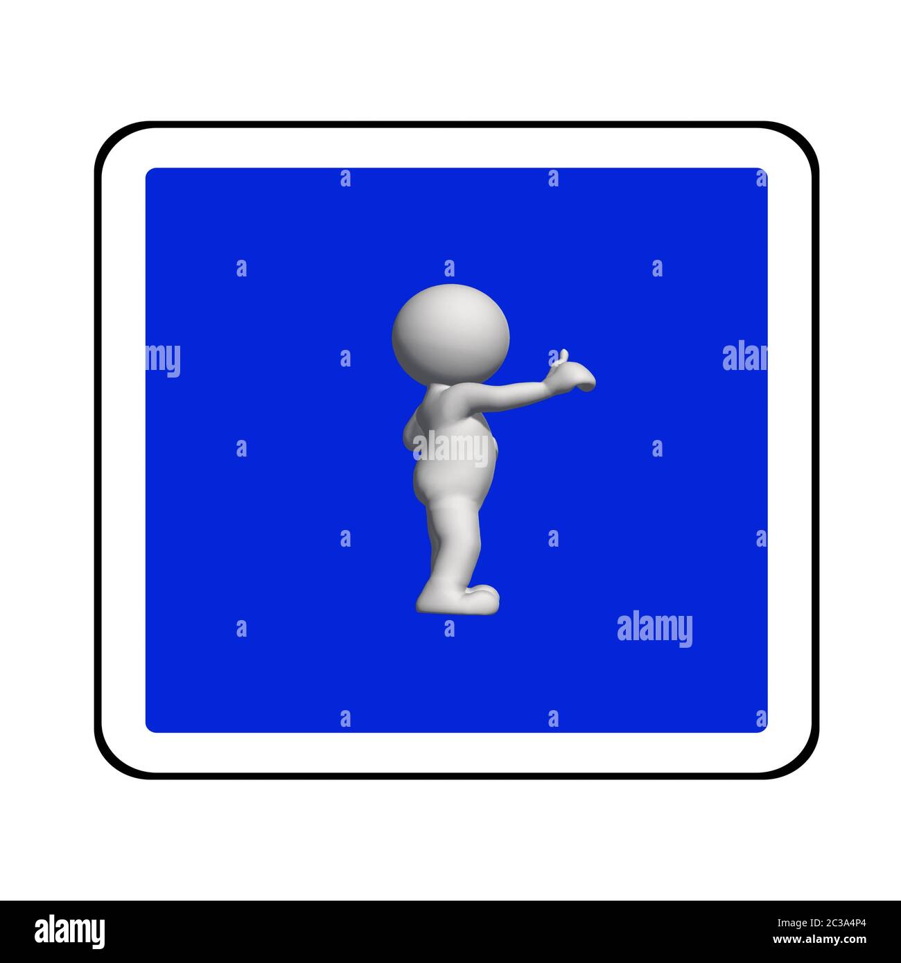 road sign - white 3D human on blue sign shows good Stock Photo - Alamy