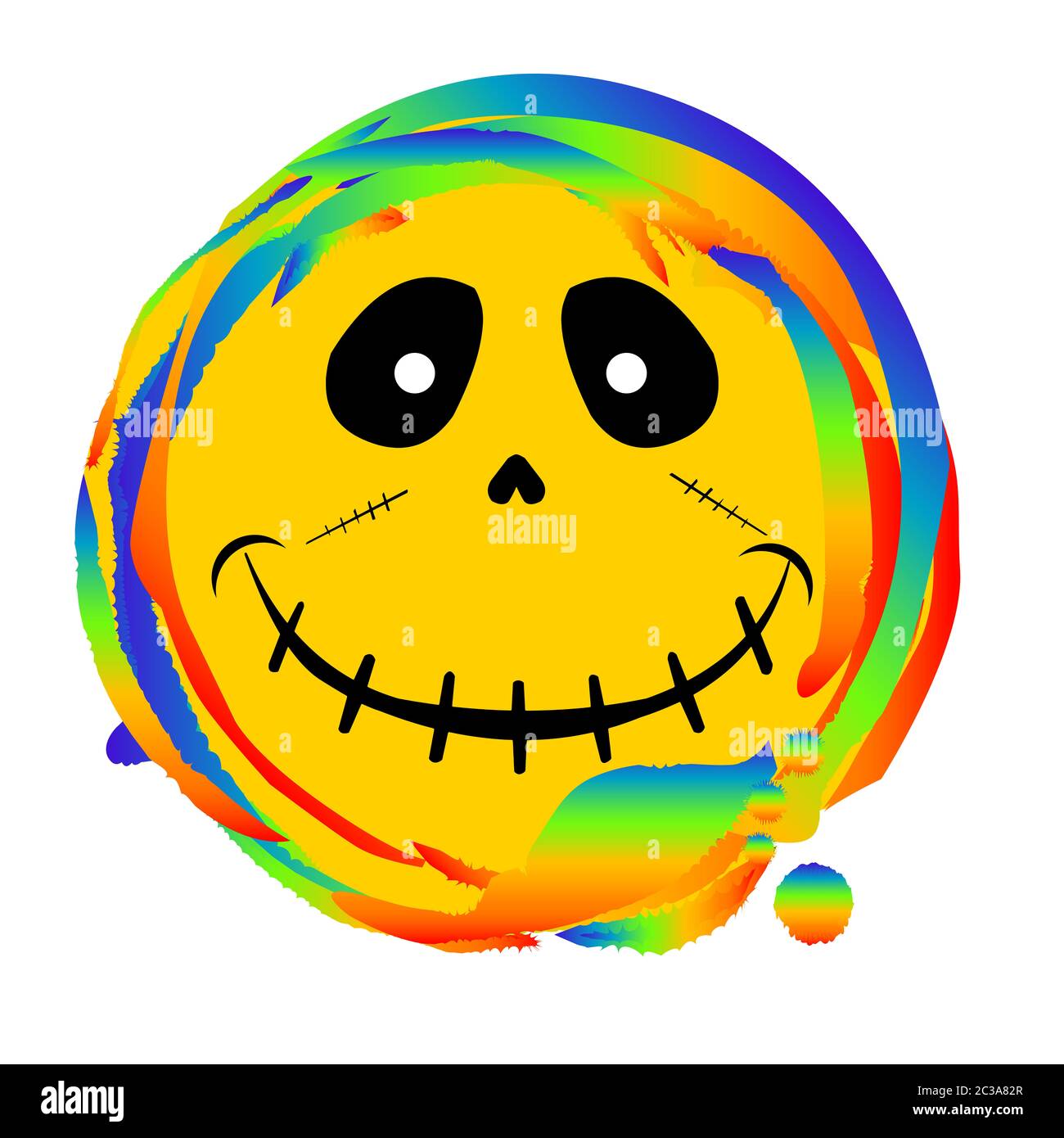 Emoji smiley zombie face web button set on a rainbow Stock Photo Alamy