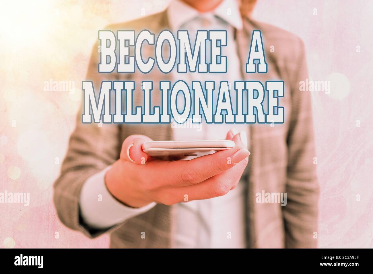 Conceptual hand writing showing Become A Millionaire. Concept