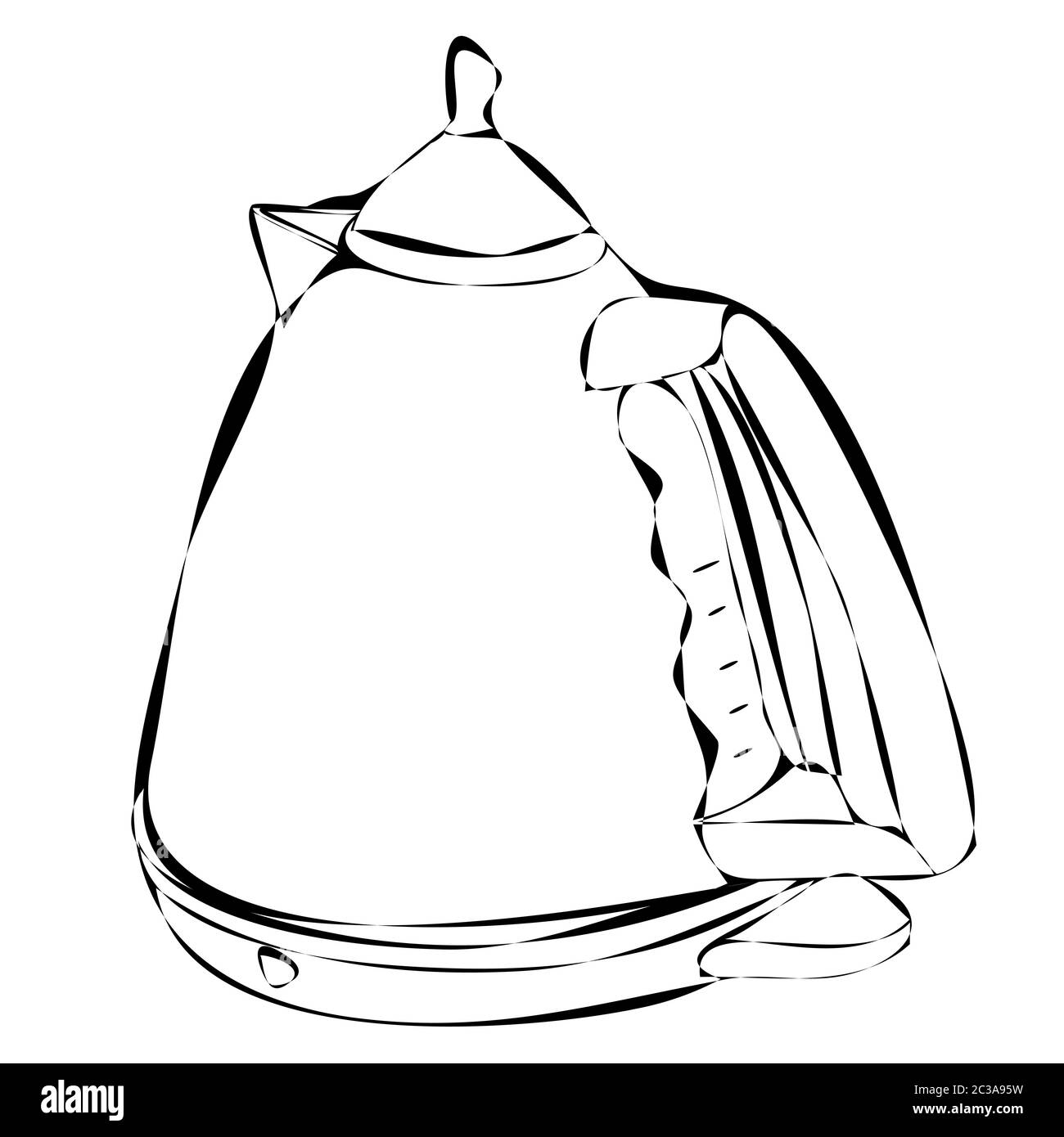 electric kettle sketch, contour, lines Stock Vector Image & Art - Alamy