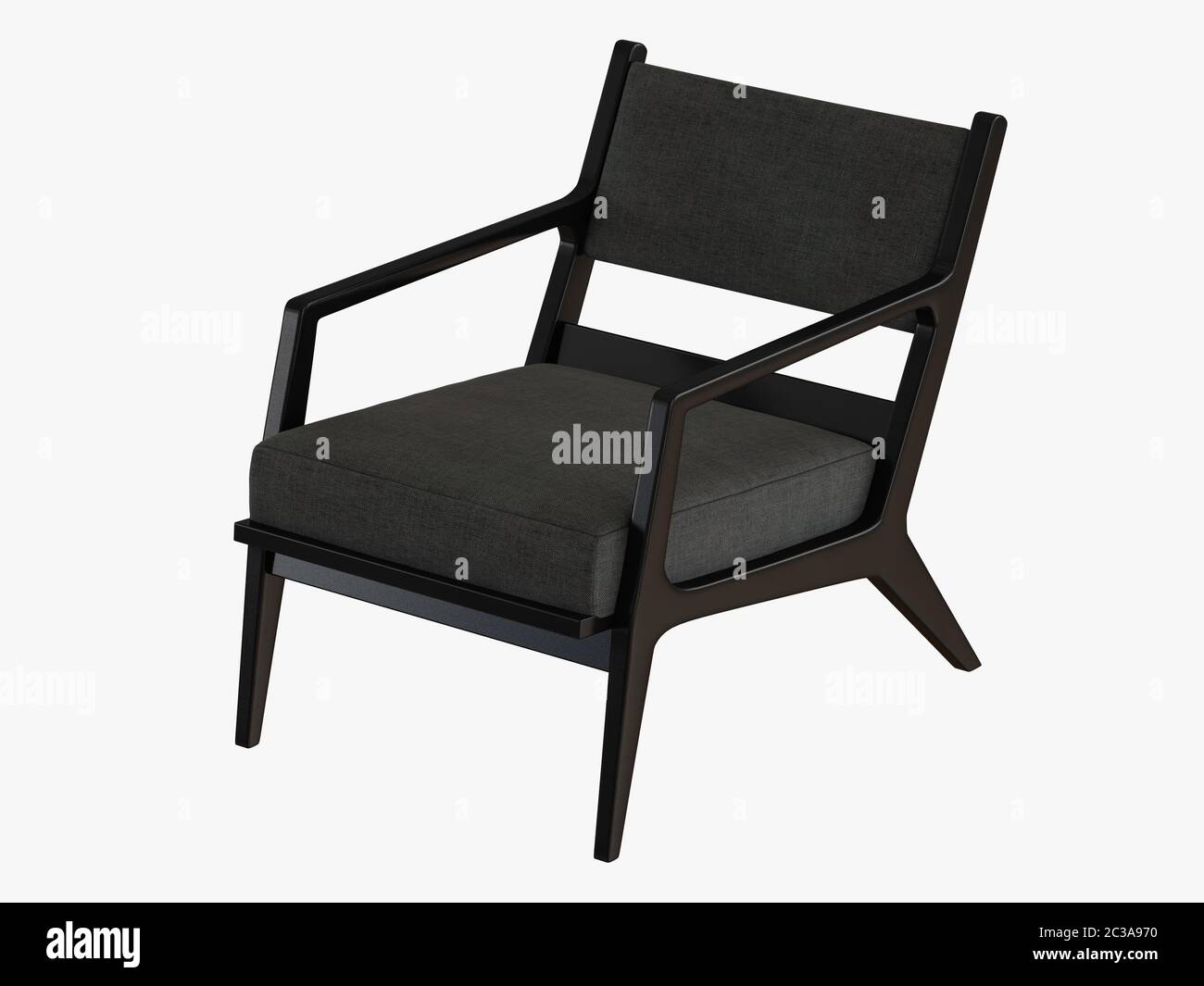 Gray armchair 3d rendering Stock Photo