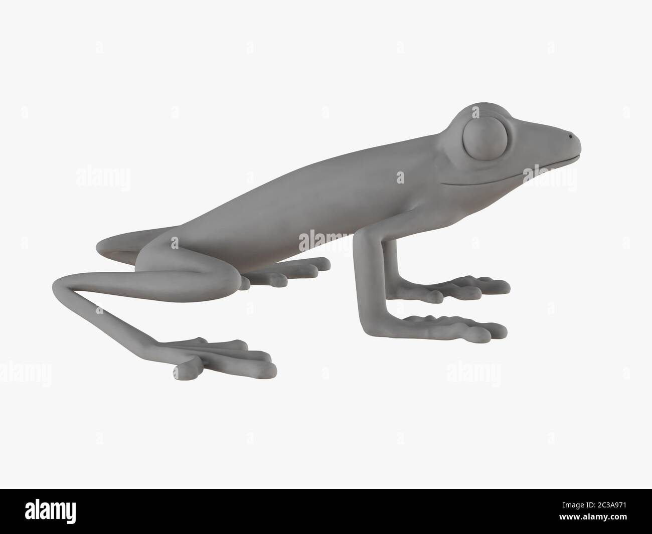 Gray frog on a white background 3d rendering Stock Photo