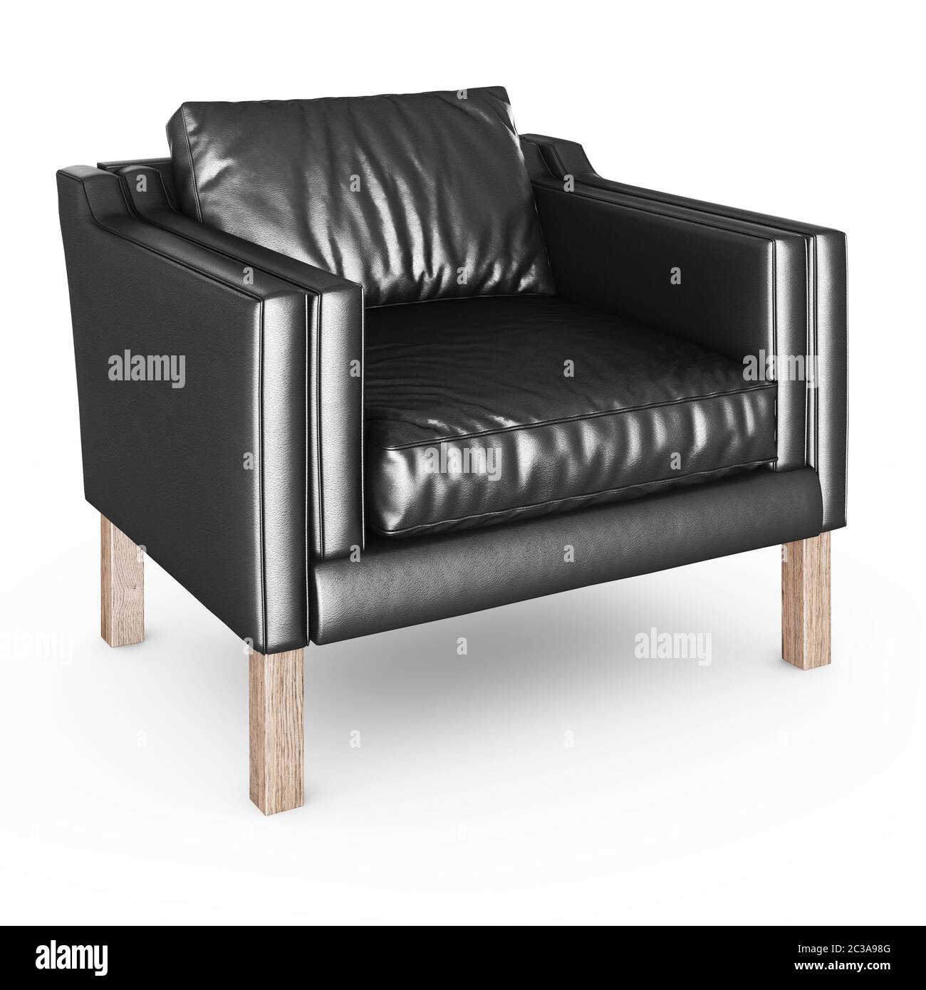 Black Leather Armchair High Resolution Stock Photography and Images - Alamy