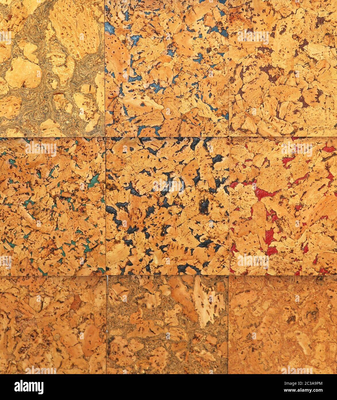 Decorative tiles made from natural cork material Stock Photo Alamy
