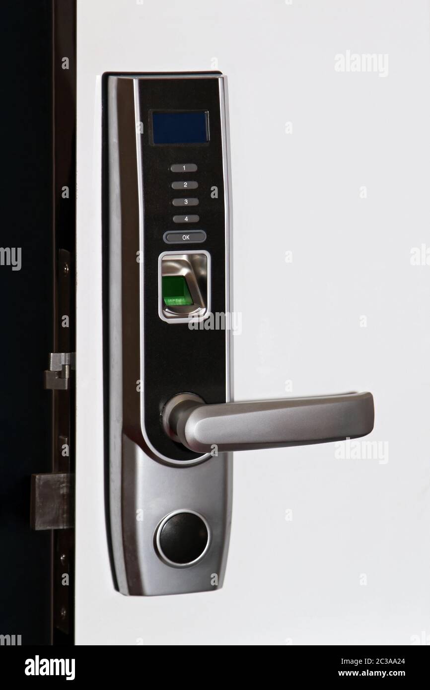 Biometric door security access with fingerprint scanner Stock Photo Circuit Diagram