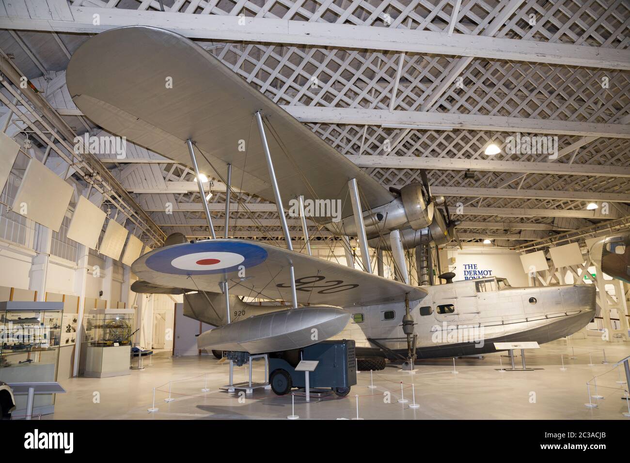 Supermarine Stranraer general reconnaissance aircraft, the final development of the Southampton flying boat. Example from period of the Second world war, WW II aircraft on show at RAF Royal air force Museum Hendon, London UK (117) Stock Photo