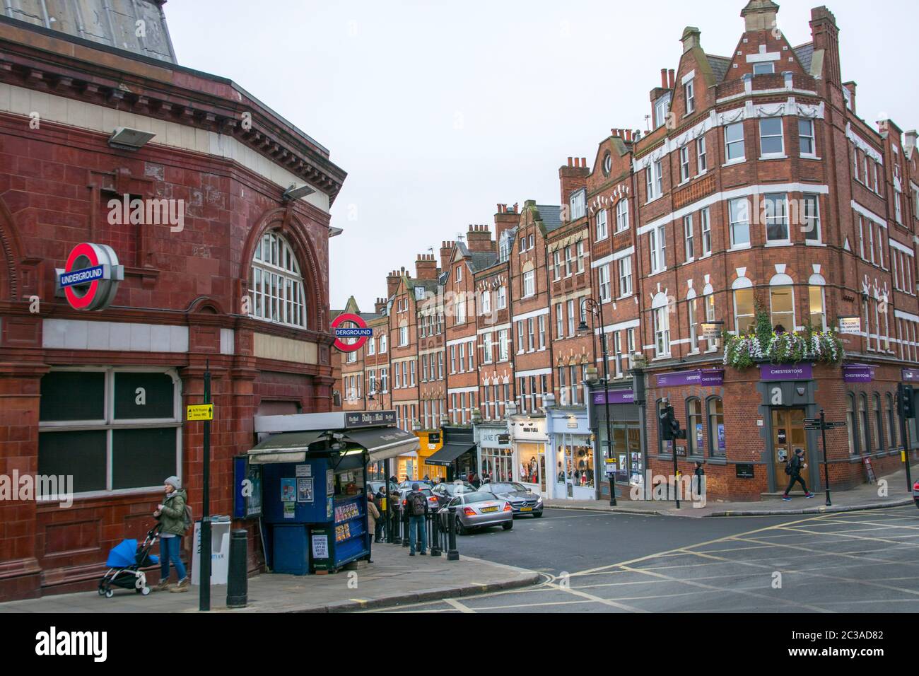LONDON- Hampstead Village high street, an affluent urban village in north west London Stock Photo