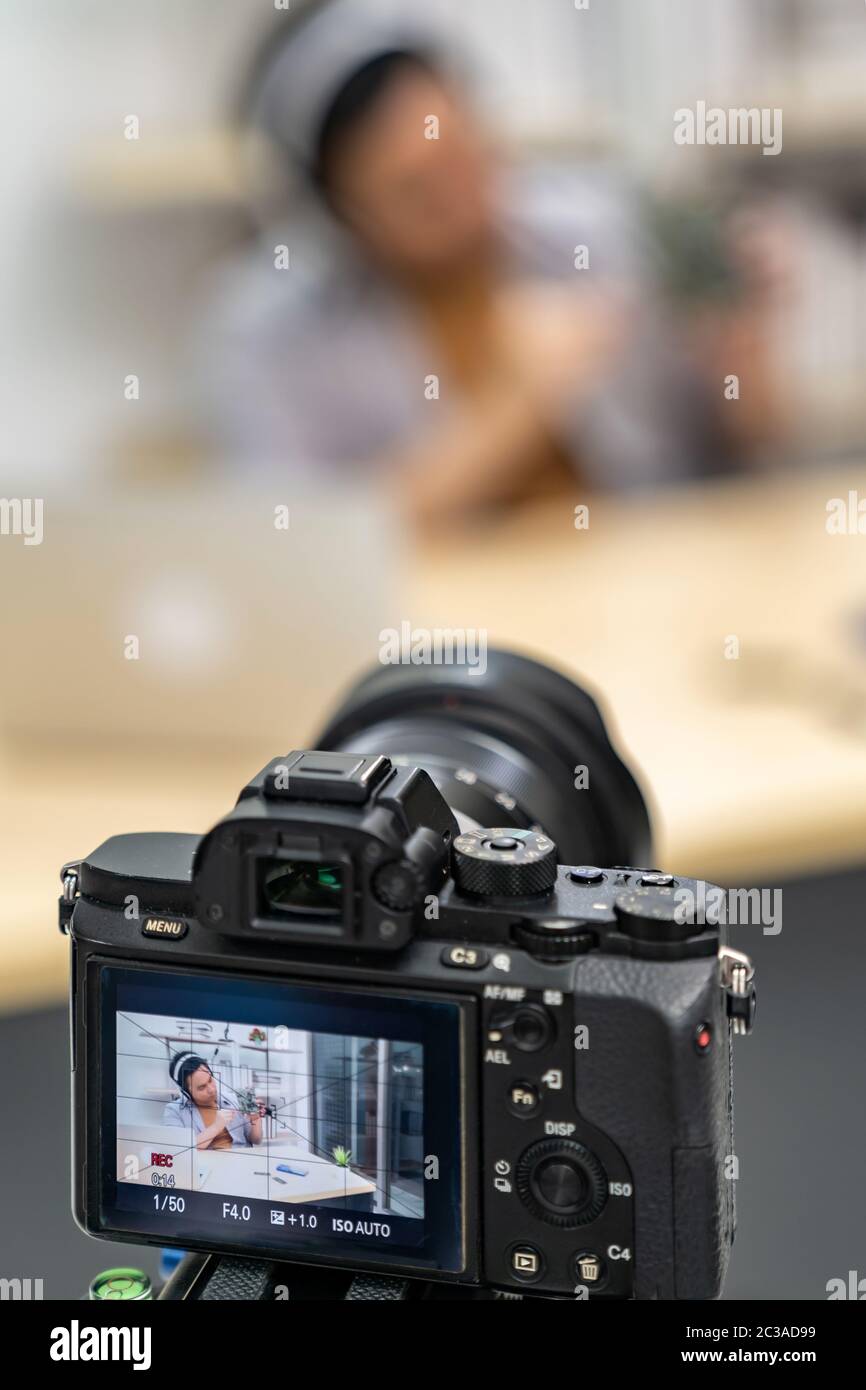 Vlogger live IT product Stock Photo