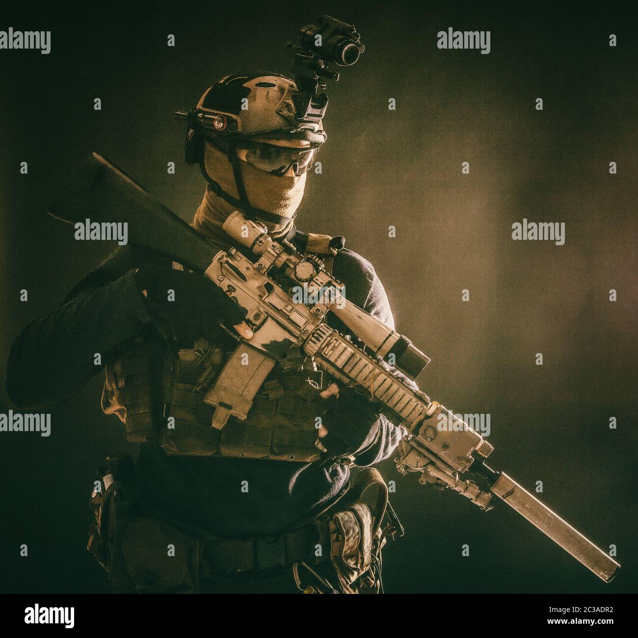 Army special operations soldier, counter-terrorist crew sniper