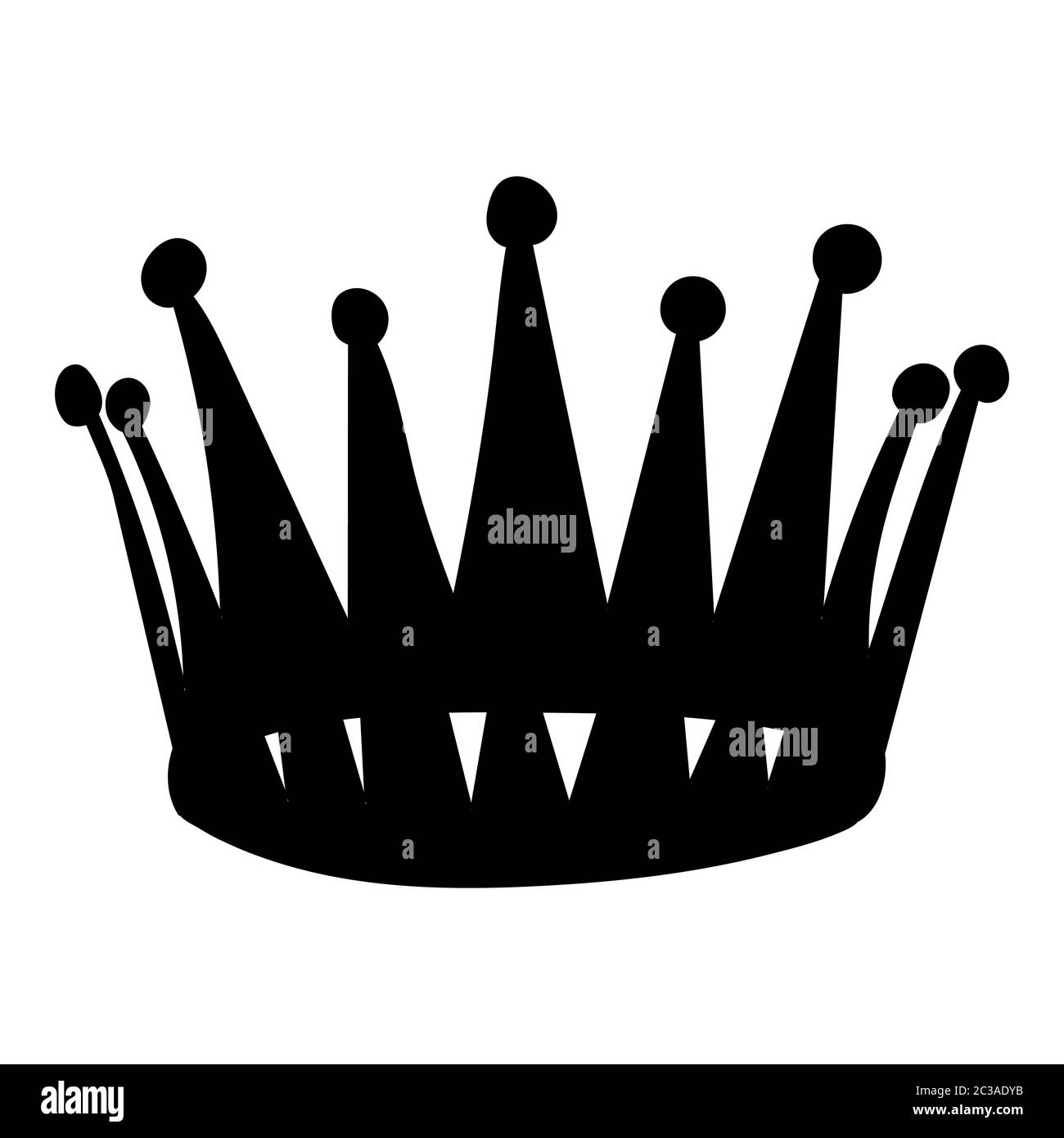 white background black silhouette crown isolated Stock Vector Image ...
