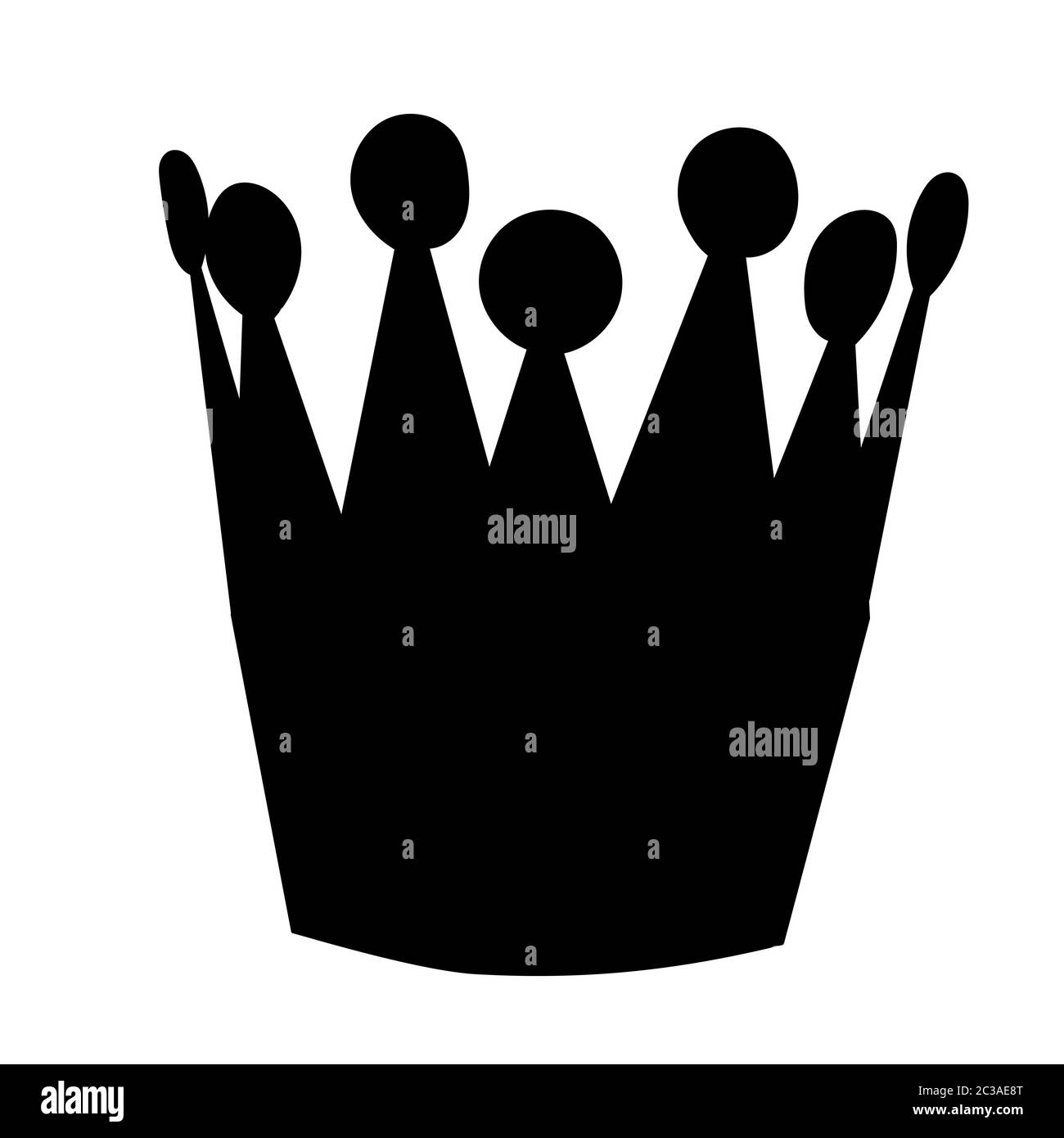 white background black silhouette crown isolated Stock Vector Image ...