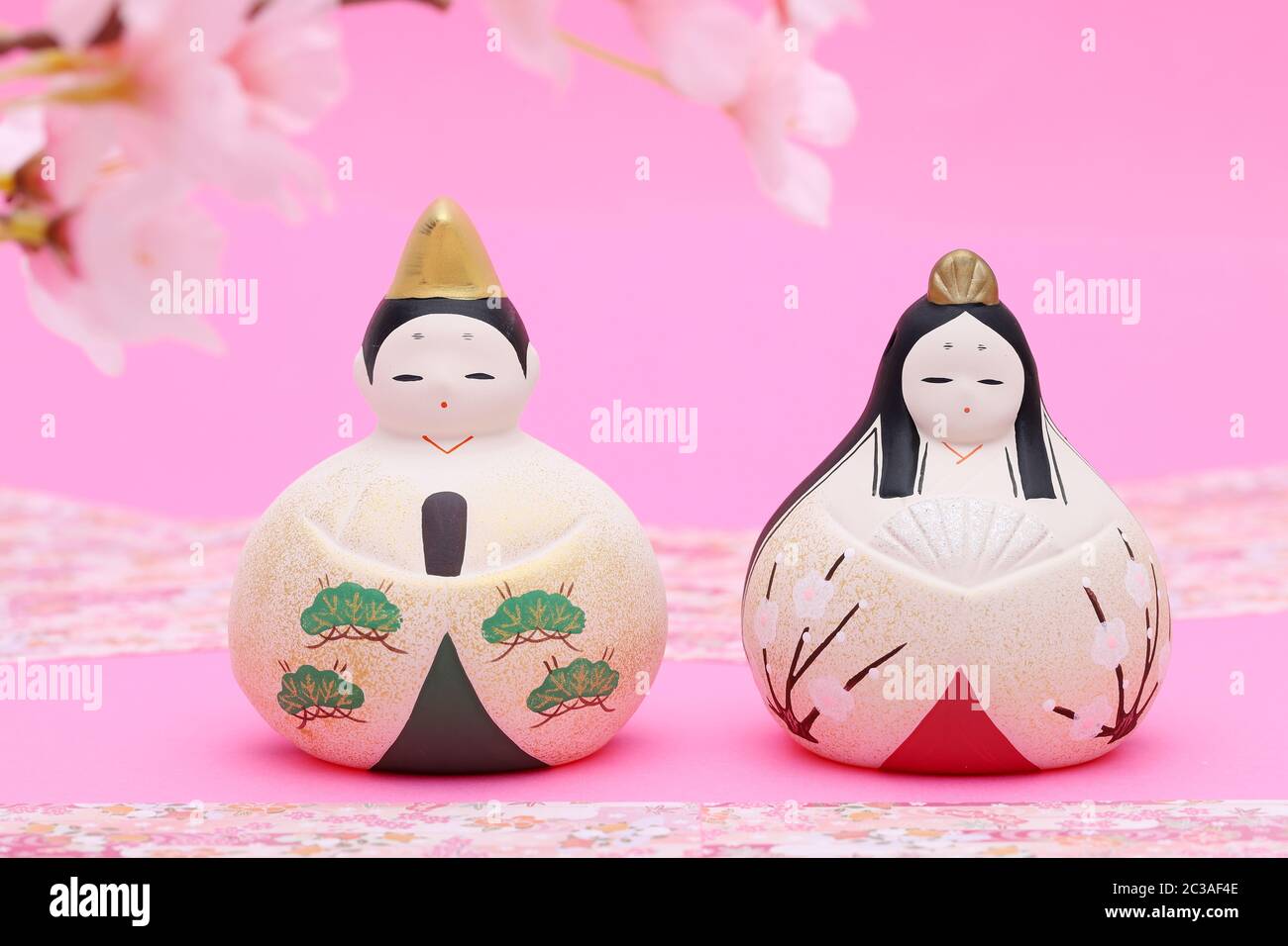 Traditional Japanese dolls used for a festival for girls Stock Photo