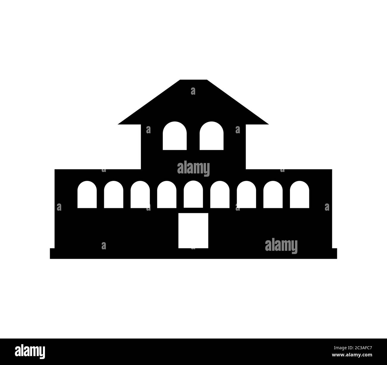 school icon illustrated in vector on white background Stock Photo - Alamy