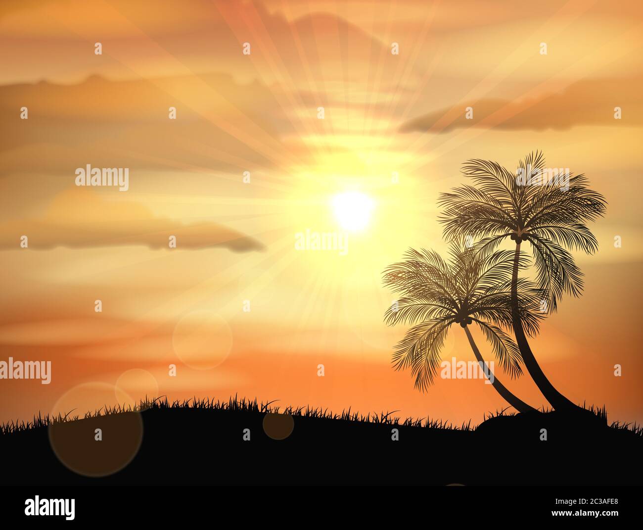 sunset on the beach Stock Photo - Alamy