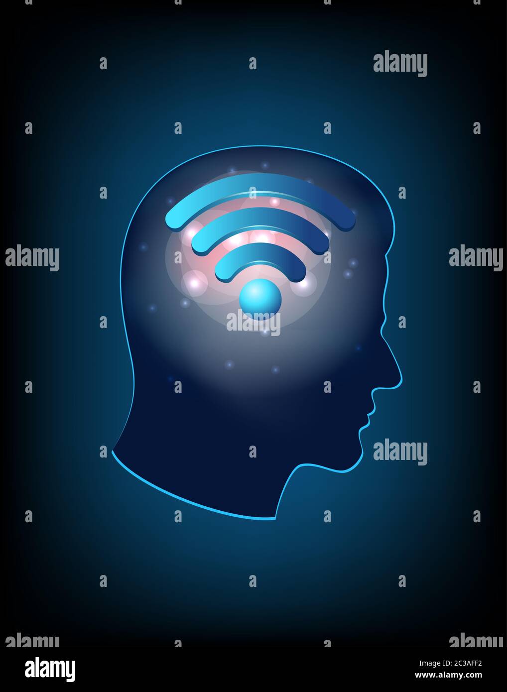 brain concept with wifi sign Stock Photo Alamy