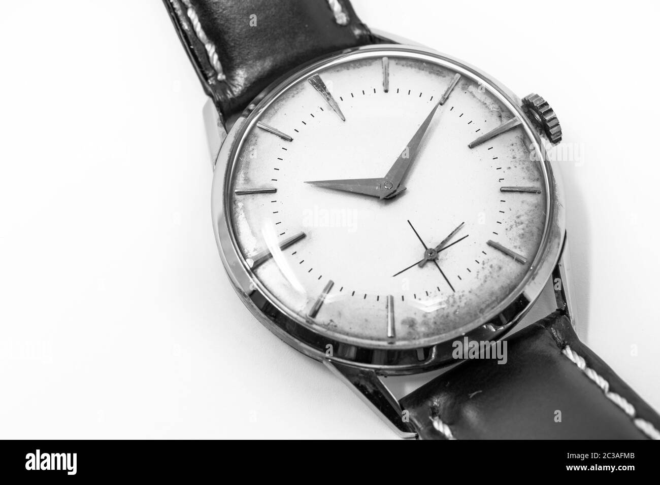 An old gold mechanical wristwatch with manual winding. Antique watch