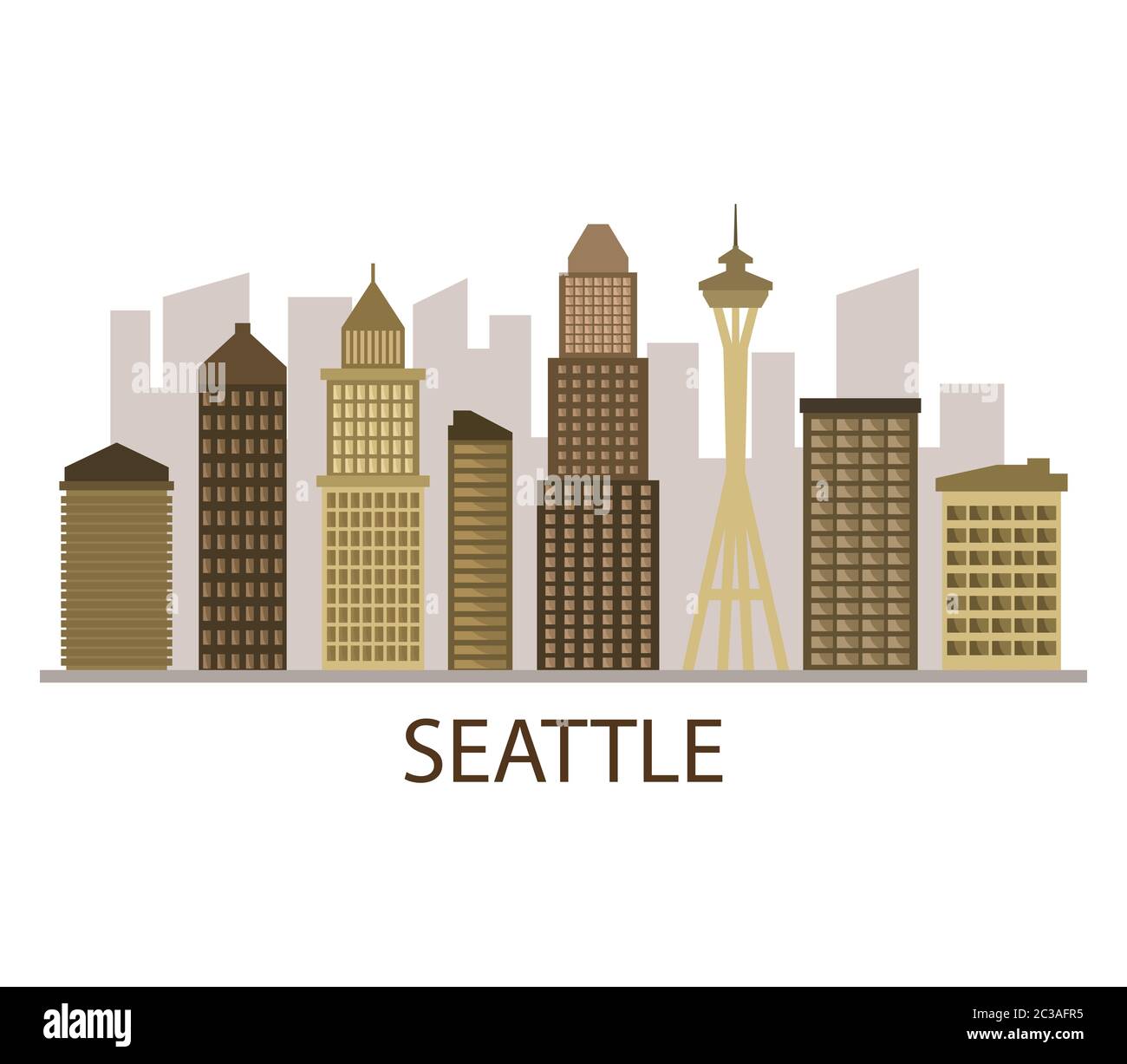 Seattle Skyline Silhouette High Resolution Stock Photography and Images - Alamy