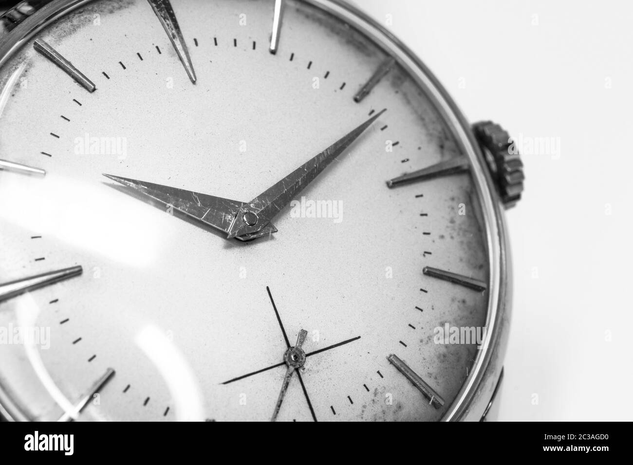 An old gold mechanical wristwatch with manual winding. Antique watch ...