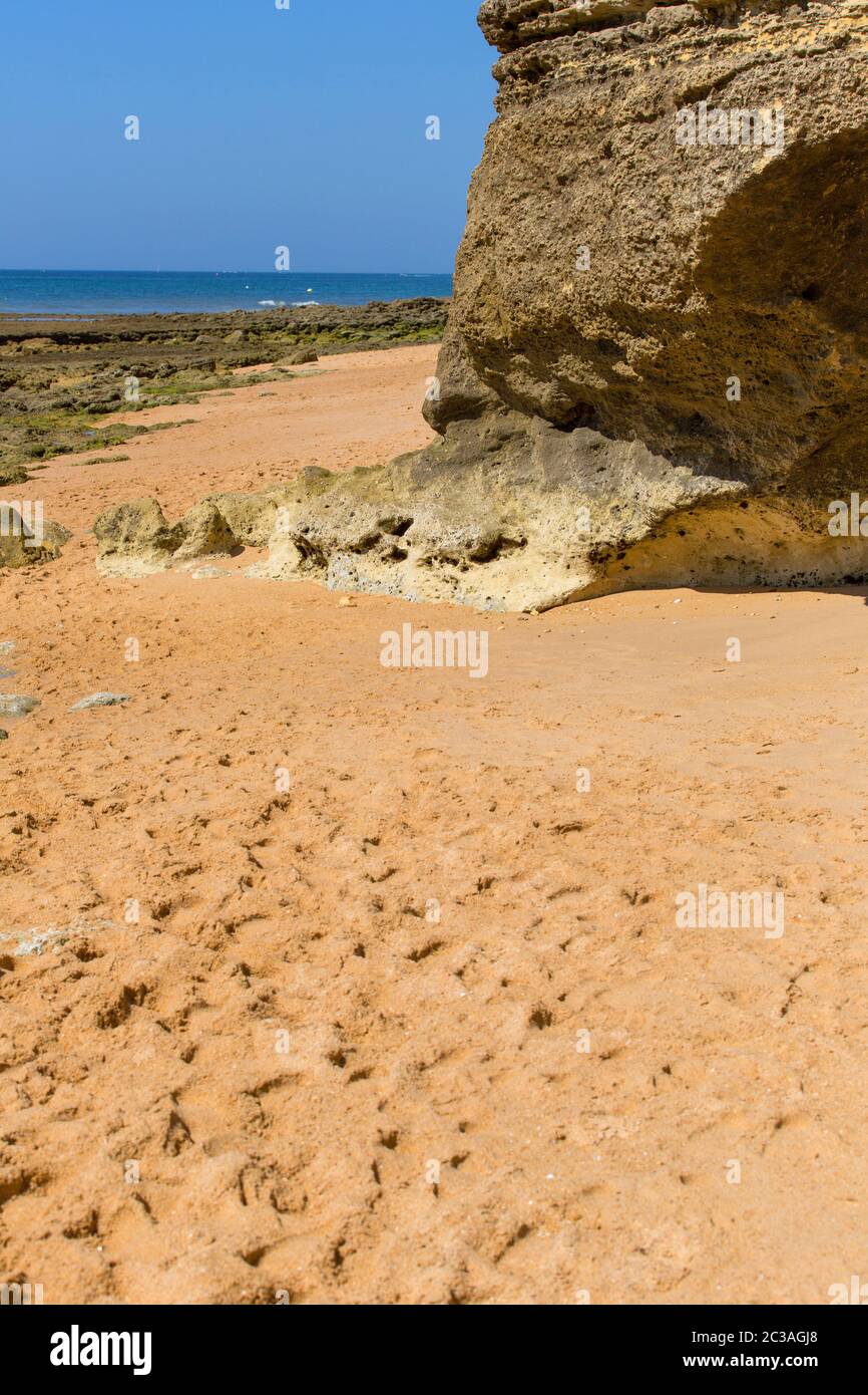 beautiful beach at Albufeira, Algarve, the south of portugal Stock Photo