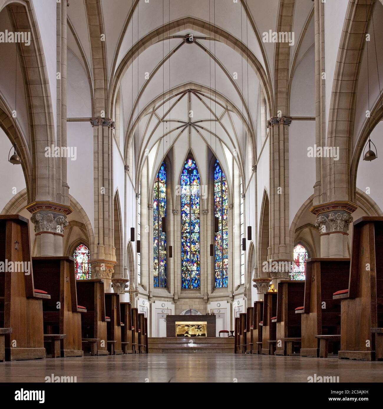 inside view of St. Augustinus church, Gelsenkirchen, Ruhr area, Germany, Europe Stock Photo
