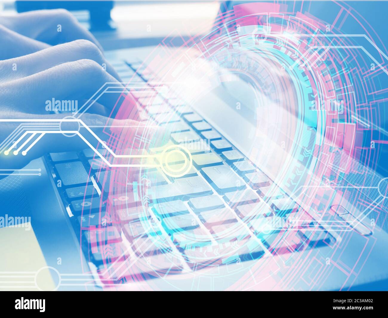 Hands laptop login screen hi-res stock photography and images - Alamy