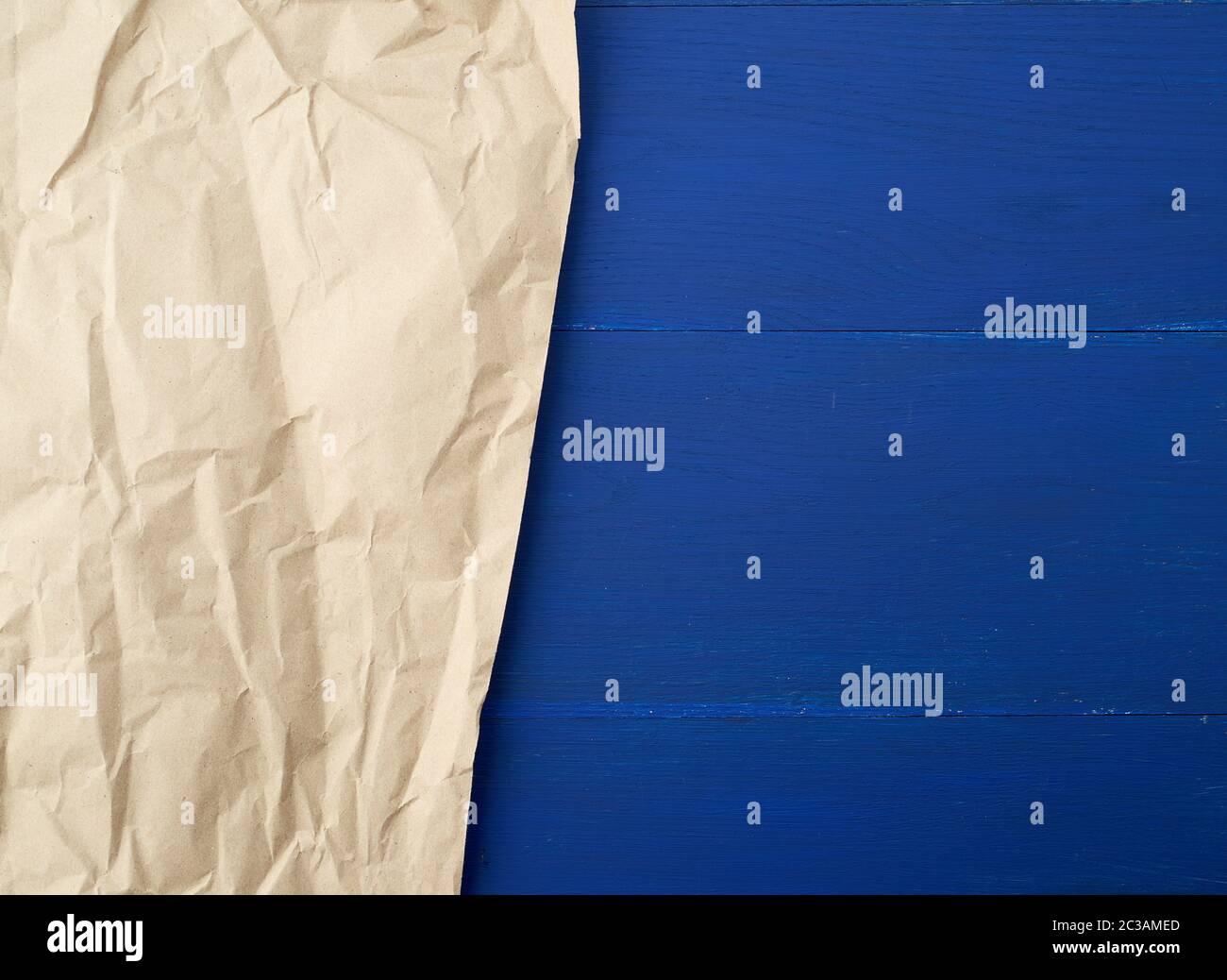 Piece Of Crumpled Blank Sheet Of Brown Wrapping Paper Grunge Texture
