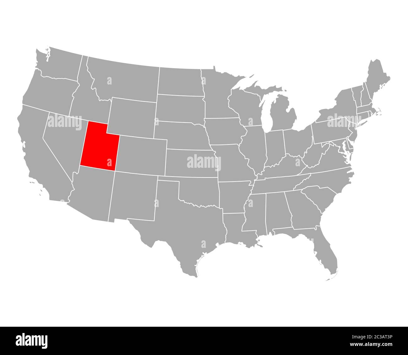 Map of Utah in USA Stock Photo