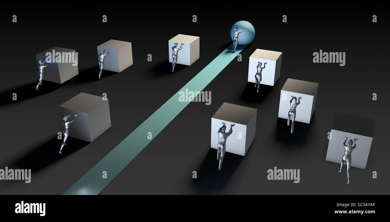 Think Outside the Box and Business Advantage Concept Stock Photo - Alamy