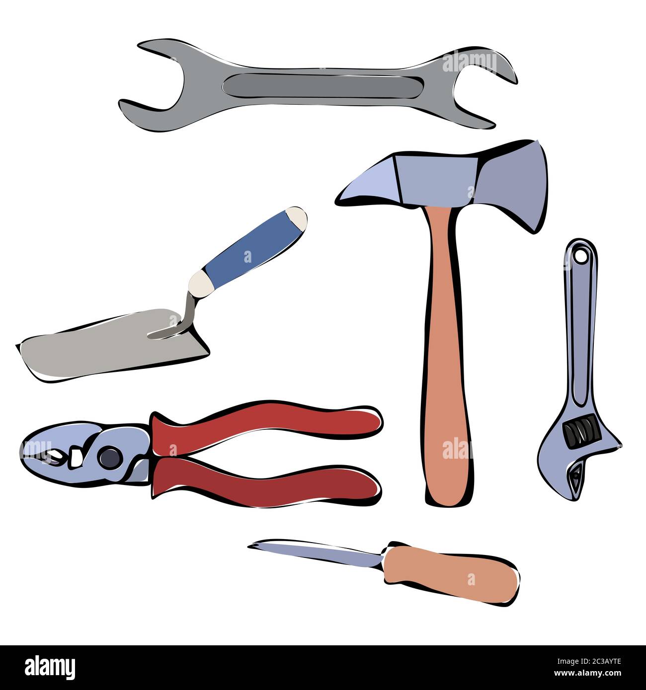 vector, on a white background, construction tool set Stock Vector Image ...