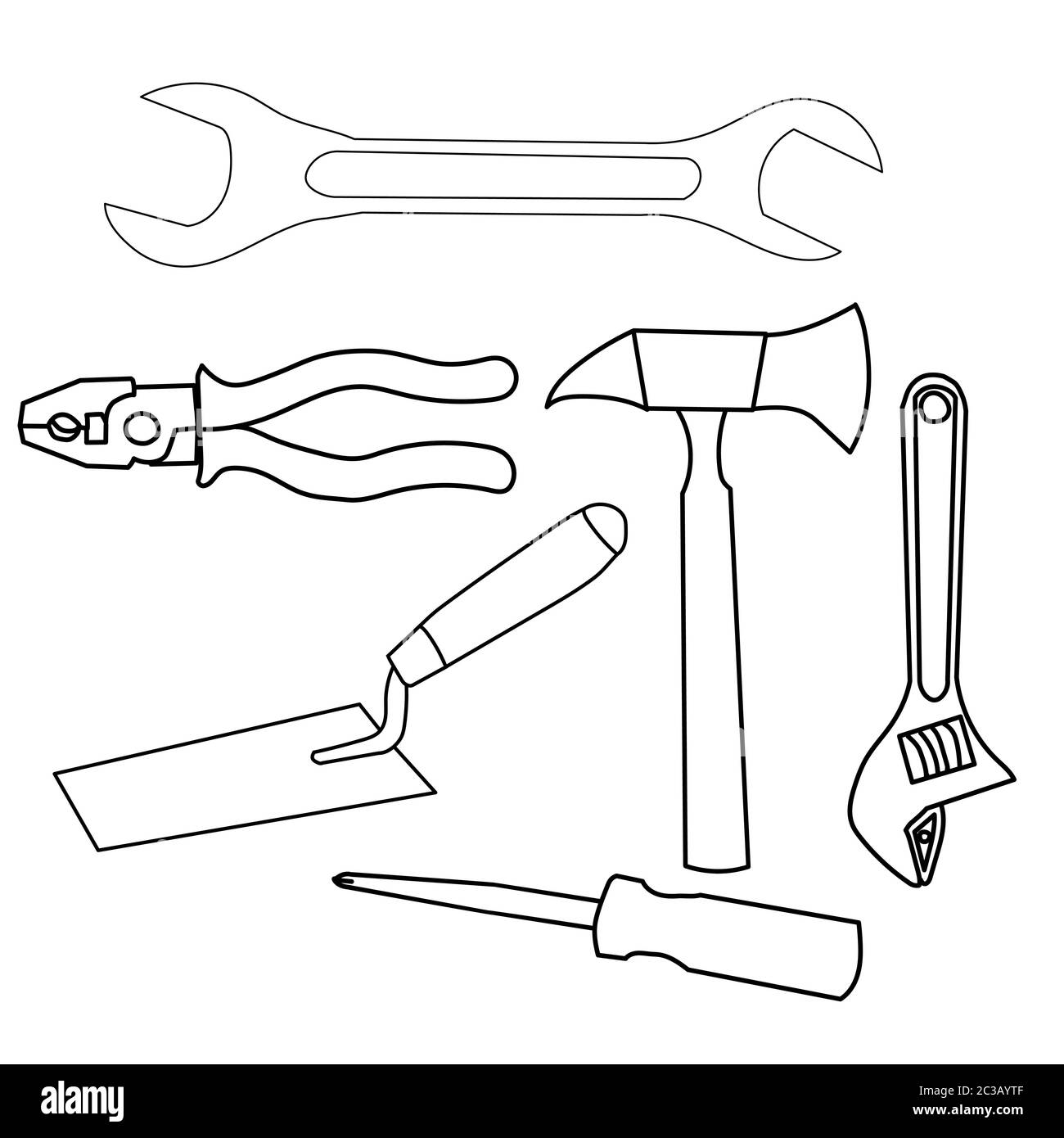 construction tool set of sketches Stock Vector Image & Art Alamy