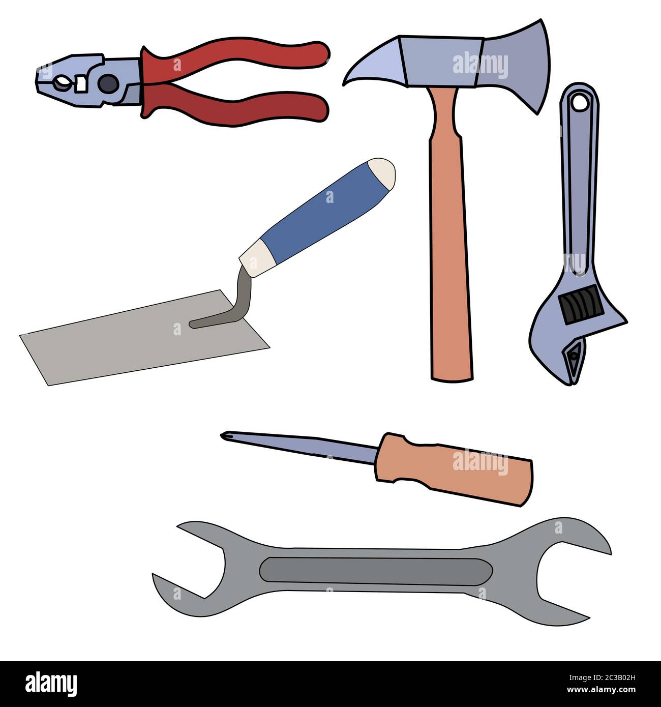 white background, construction tool set Stock Vector Image & Art - Alamy