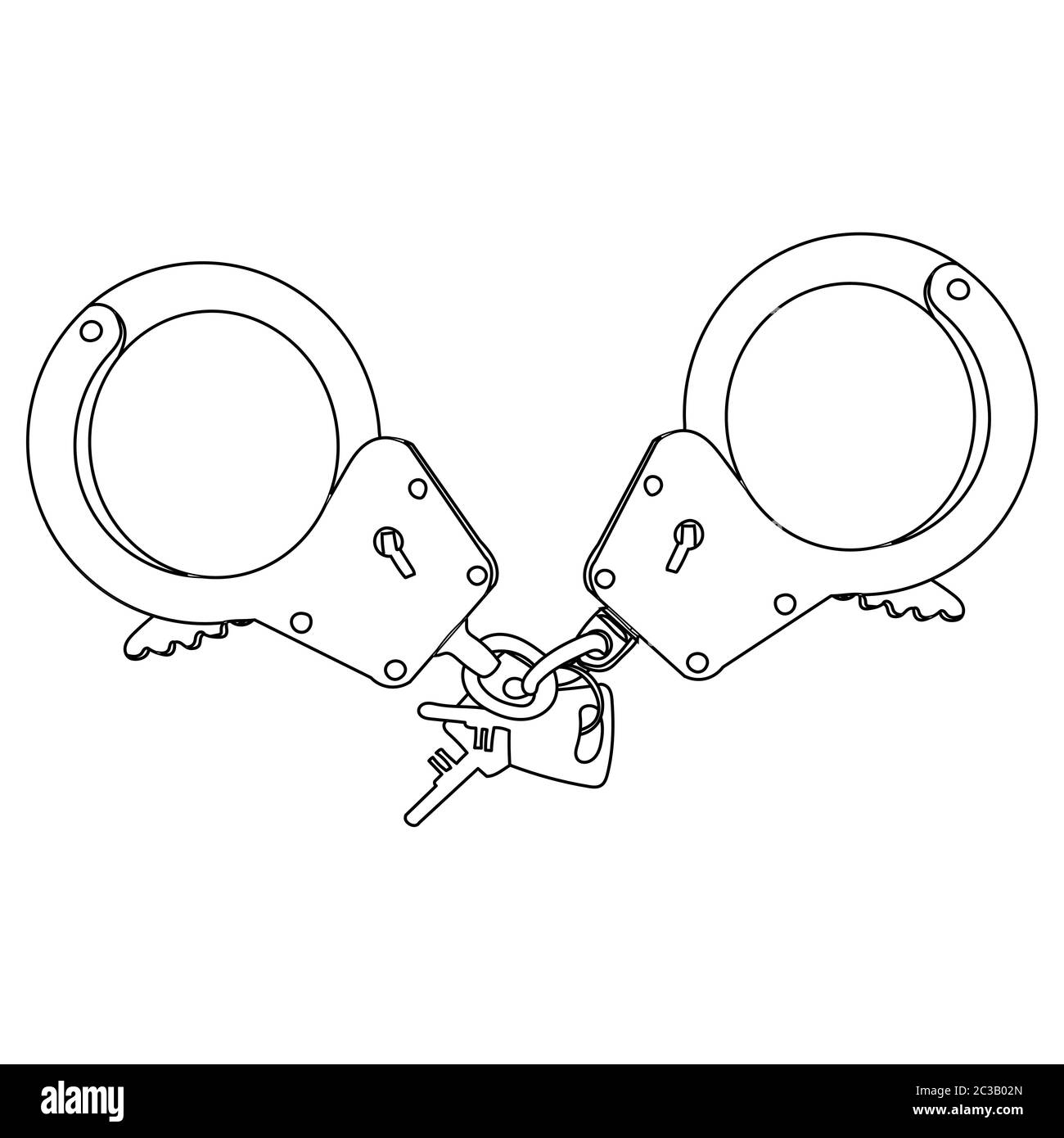 white background, simple sketch of handcuffs Stock Vector Image & Art