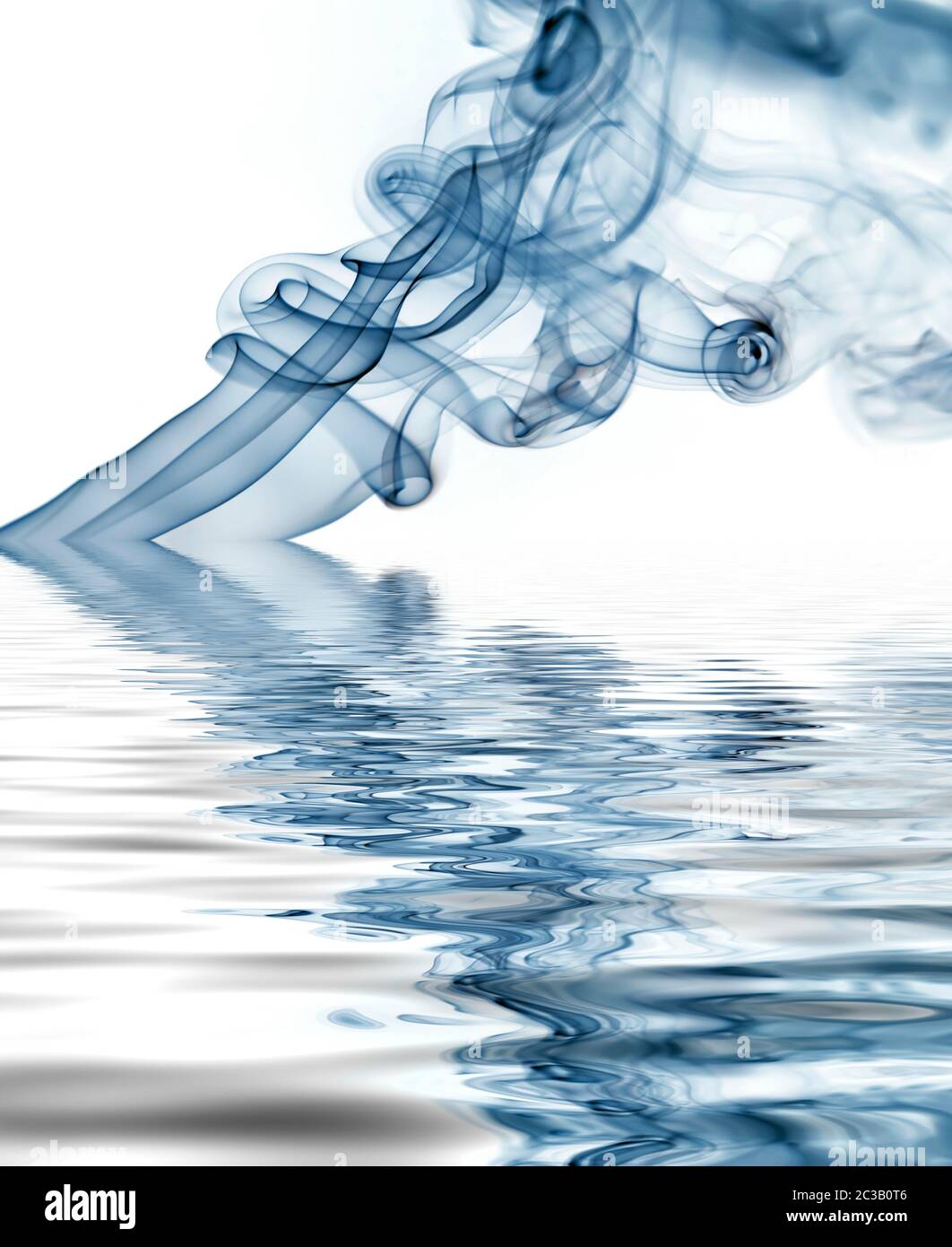 blue rays smoke abstract in white background Stock Photo