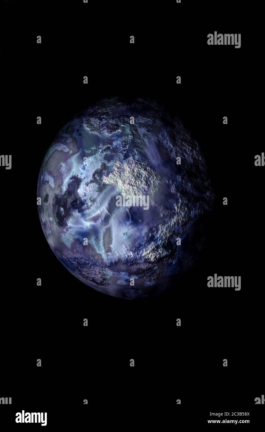 Moon Cut In Half Half Moon illustration on the night sky Stock Photo - Alamy